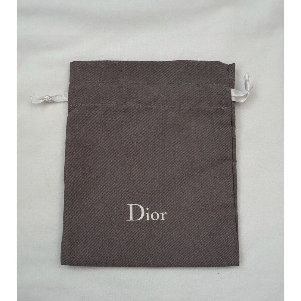 Dior  Storage Drawstring Dust Bag Cotton Gray 6" x 5"